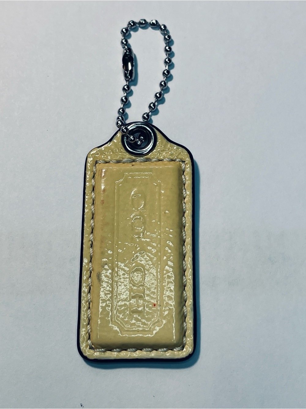Coach Yellow Patent Leather Hang Tag with Ball Chain 2.”